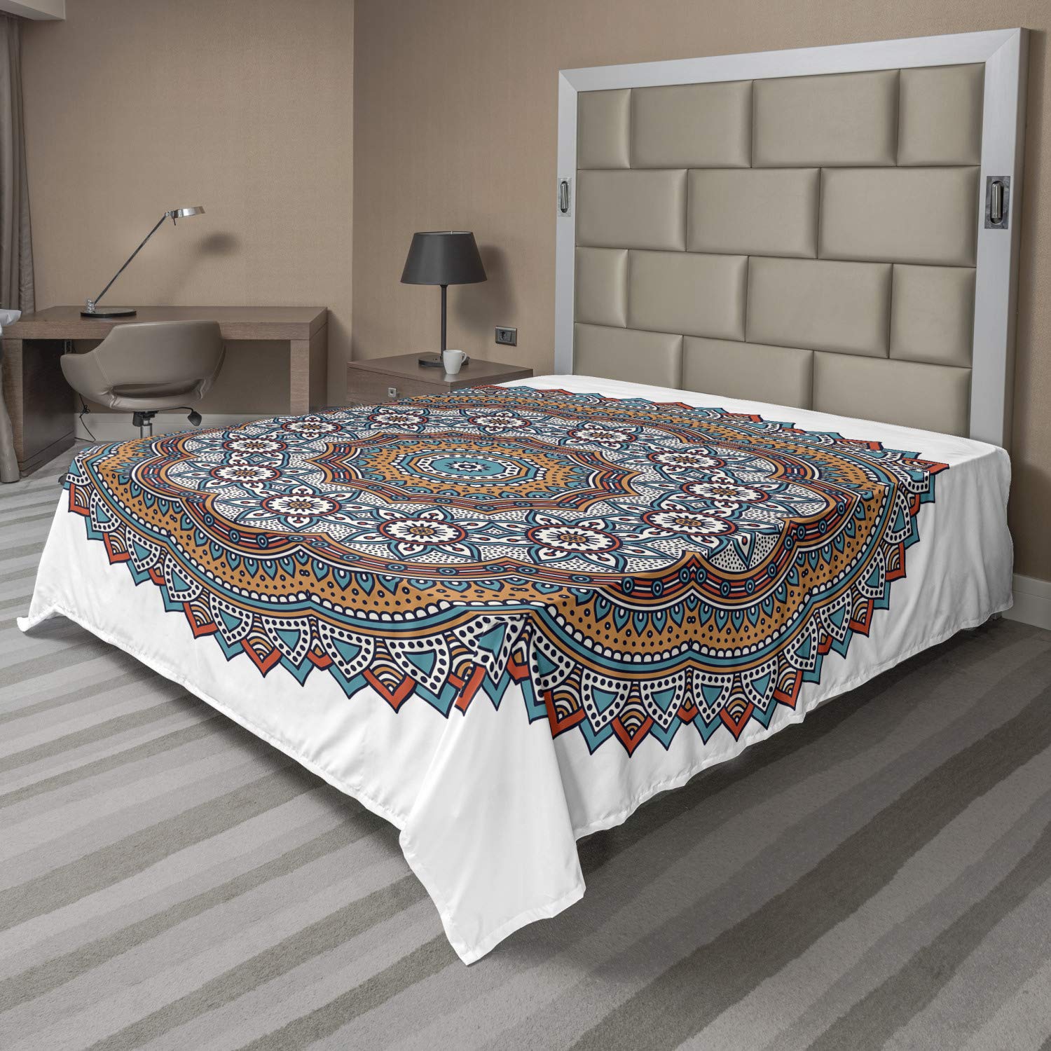 Amazon｜Ambesonne 曼荼羅フラットシーツ ヴィンテージ モロッコの隠れ